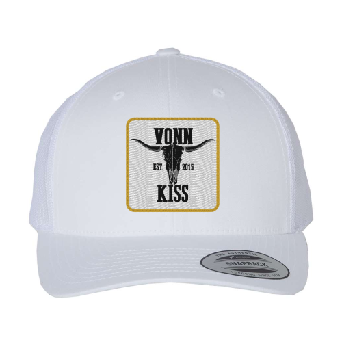 Vonn Kiss White Square Patch Curved Bill Hat **Pre-Order**