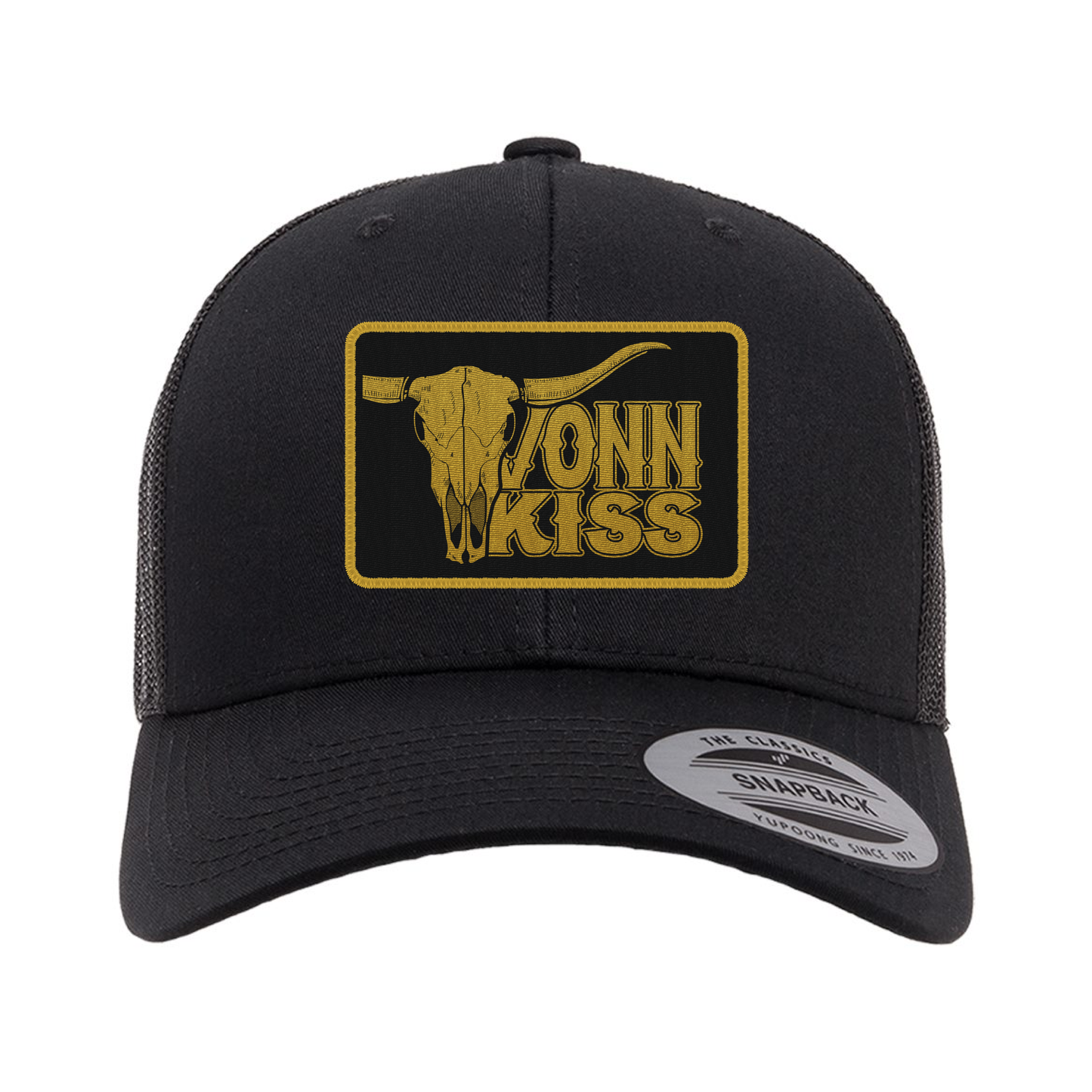 Vonn Kiss Black Patch Curved Bill Hat