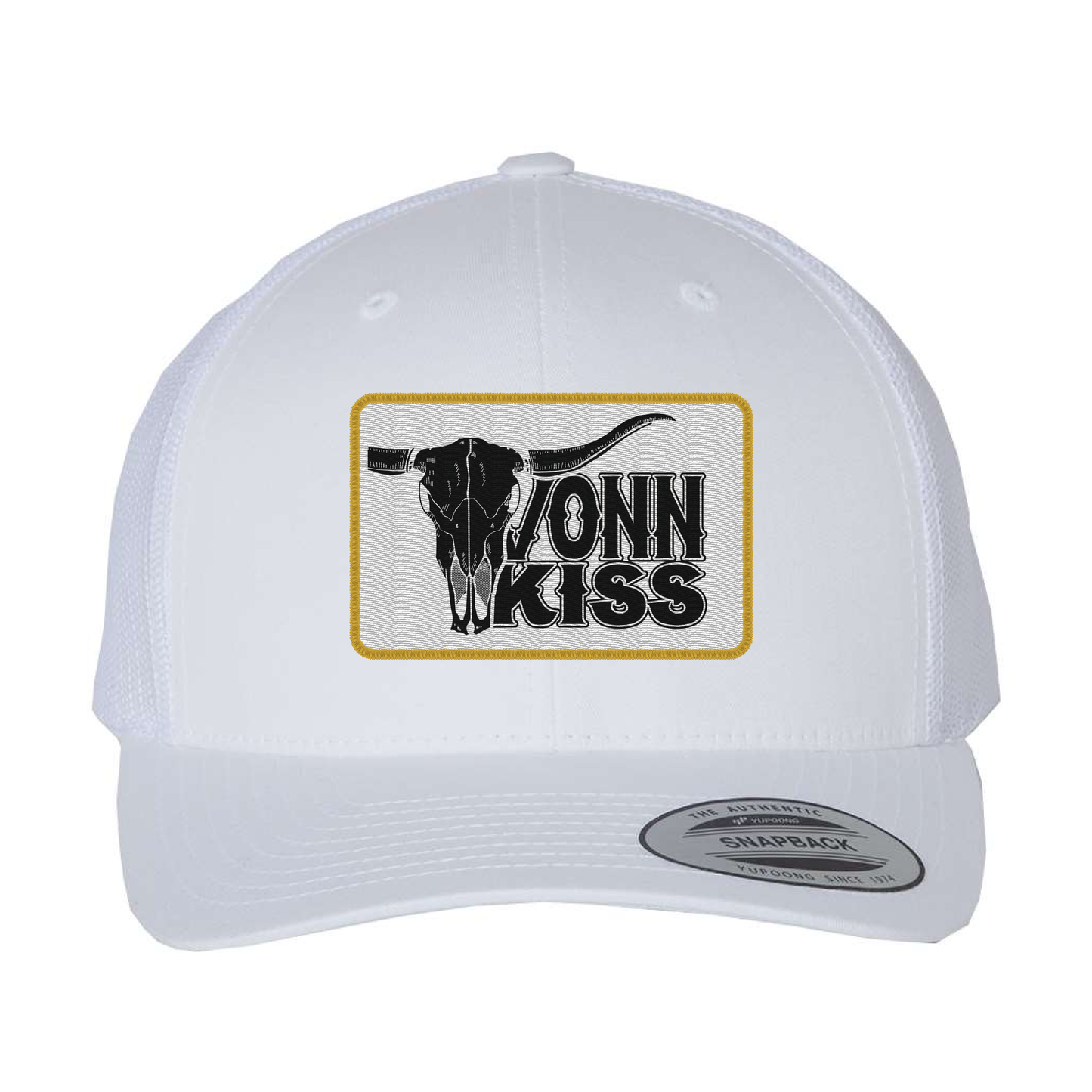 Vonn Kiss White Patch Curved Bill Hat