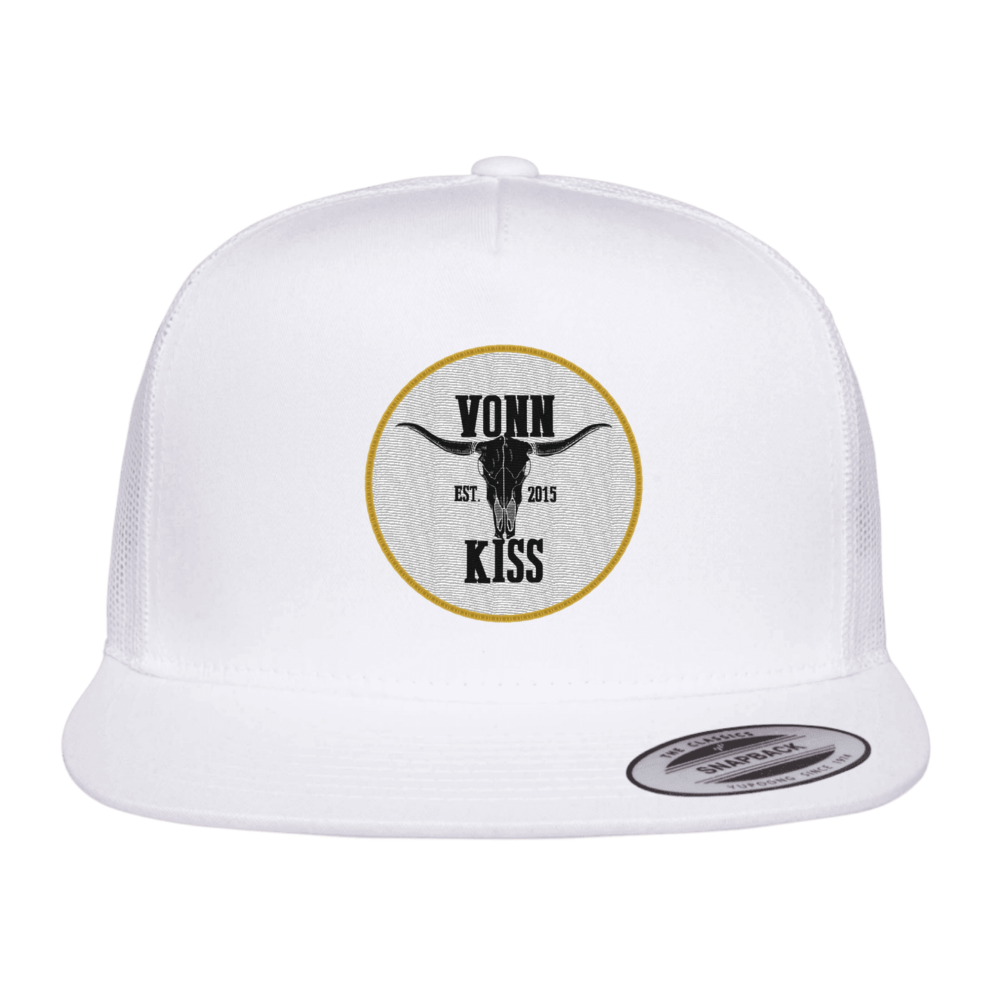 Vonn Kiss White Round Patch Hat